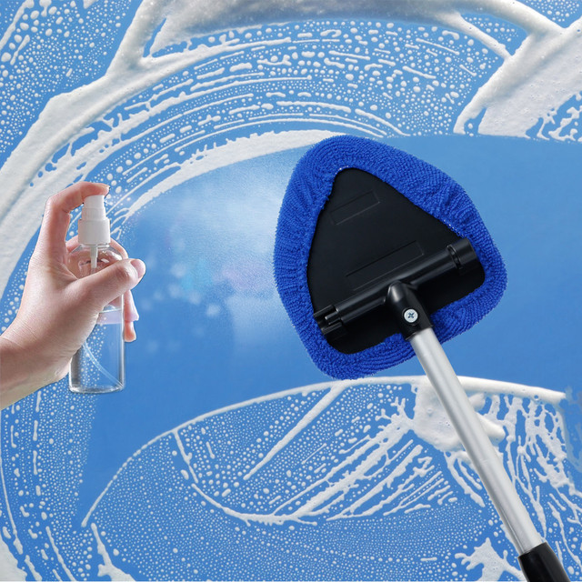 Car Windshield Cleaner Brush Extendable Windshield Cleaning Tool 180°  Rotating Head Telescopic Anti-fog Auto Window Cleaning Kit - AliExpress